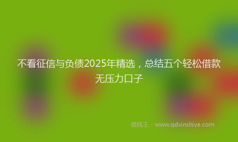 不看征信与负债2025年精选,总结五个轻松借款无压力口子