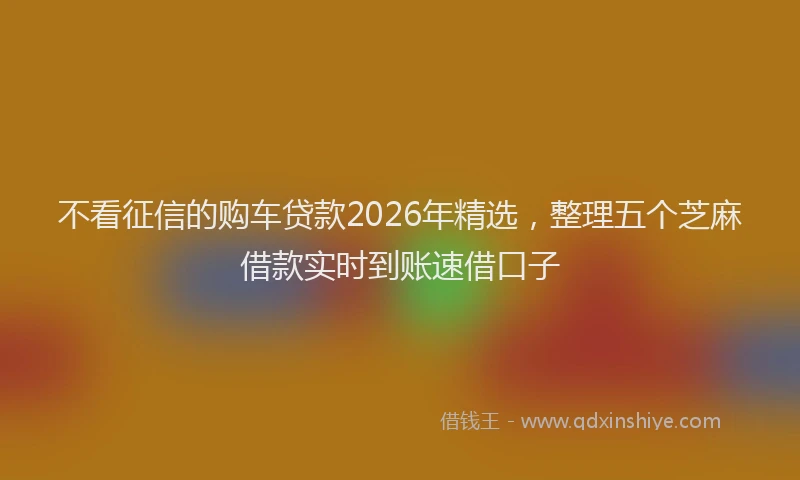 不看征信的购车贷款2026年精选,整理五个芝麻借款实时到账速借口子