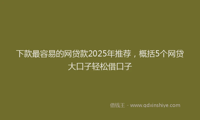下款最容易的网贷款2025年推荐，概括5个网贷大口子轻松借口子