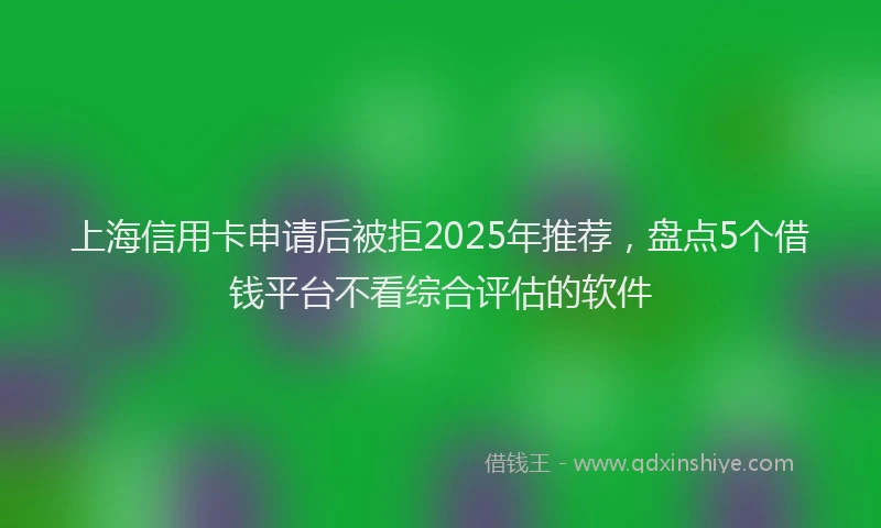 上海信用卡申请后被拒2025年推荐，盘点5个借钱平台不看综合评估的软件