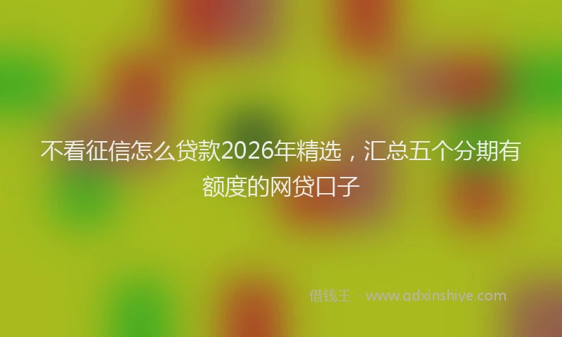 不看征信怎么贷款2026年精选，汇总五个分期有额度的网贷口子