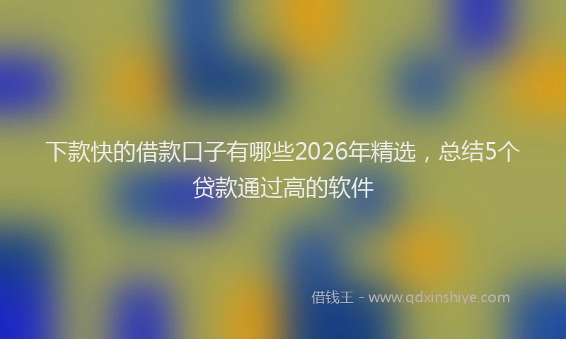 下款快的借款口子有哪些2026年精选，总结5个贷款通过高的软件