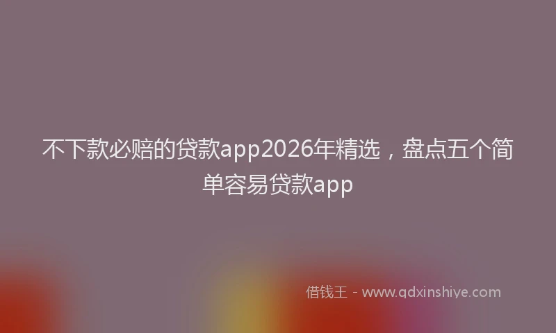 不下款必赔的贷款app2026年精选，盘点五个简单容易贷款app
