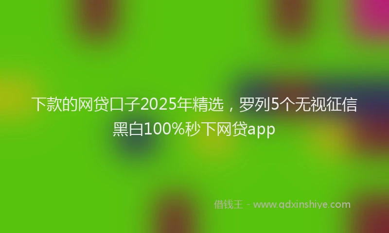 下款的网贷口子2025年精选，罗列5个无视征信黑白100%秒下网贷app