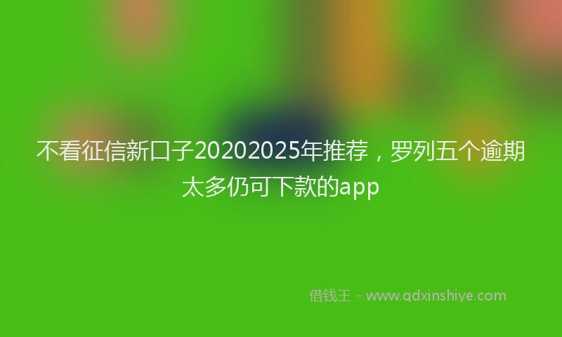 不看征信新口子20202025年推荐,罗列五个逾期太多仍可下款的app
