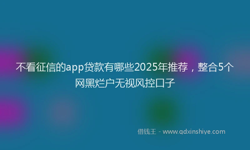 不看征信的app贷款有哪些2025年推荐，整合5个网黑烂户无视风控口子