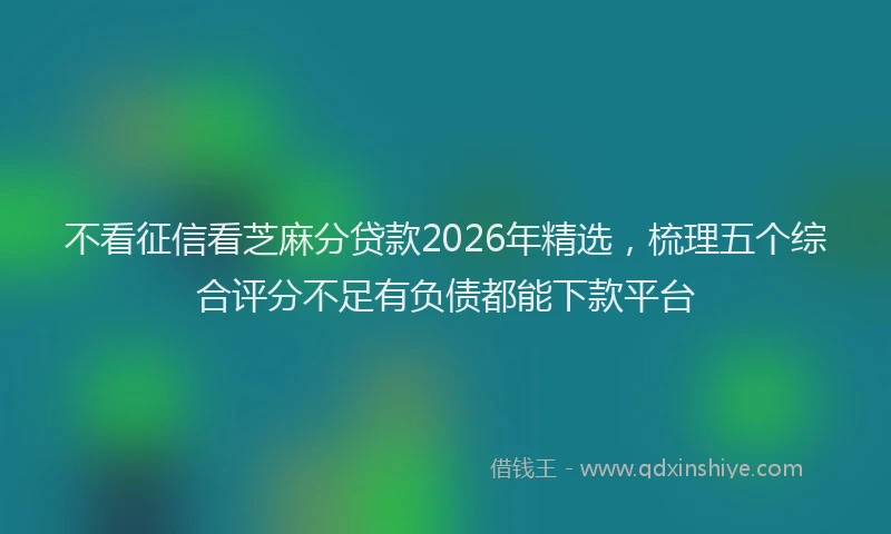 不看征信看芝麻分贷款2026年精选，梳理五个综合评分不足有负债都能下款平台