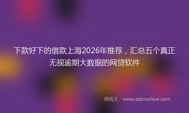 下款好下的借款上海2026年推荐，汇总五个真正无视逾期大数据的网贷软件