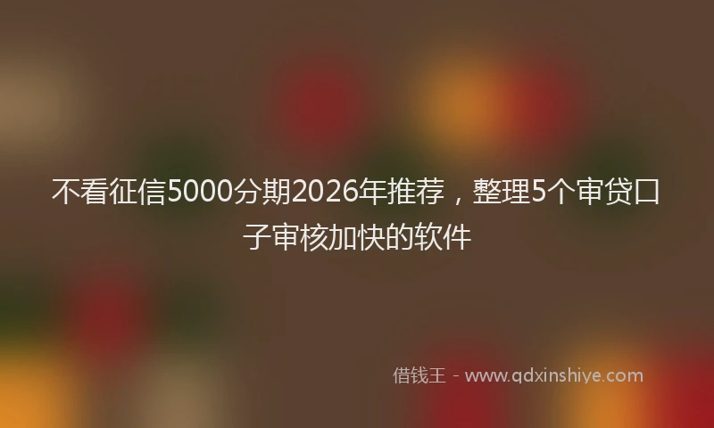 不看征信5000分期2026年推荐，整理5个审贷口子审核加快的软件