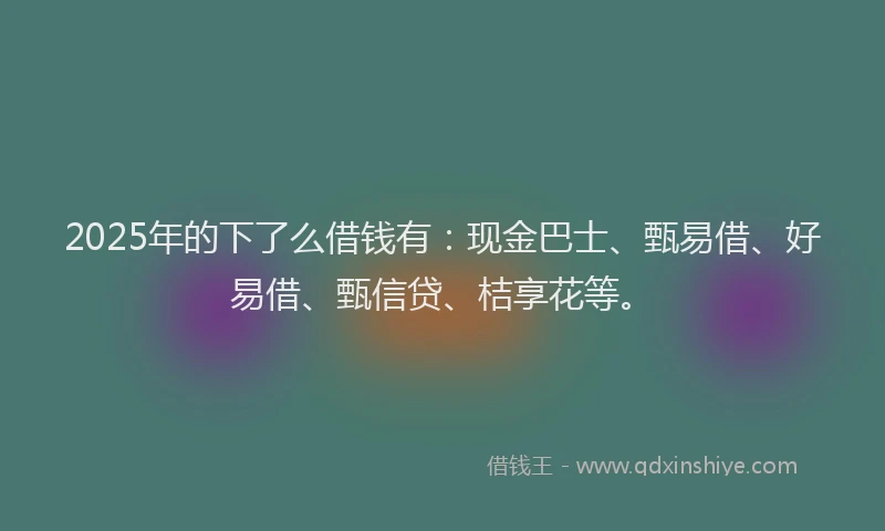 2025年的下了么借钱有：现金巴士、甄易借、好易借、甄信贷、桔享花等。