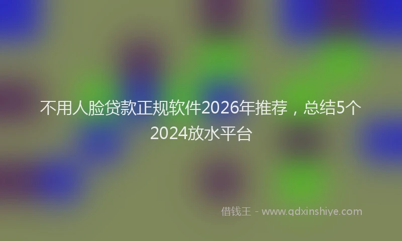 不用人脸贷款正规软件2026年推荐,总结5个2024放水平台