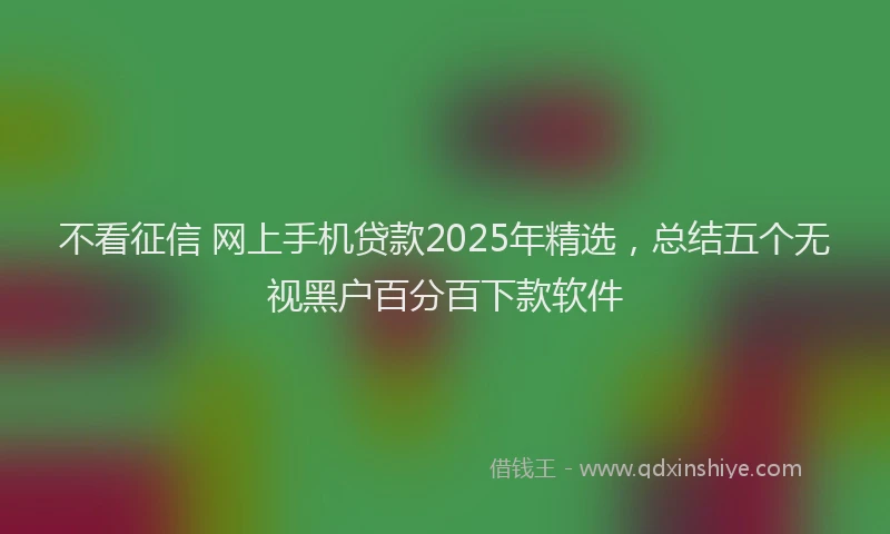 不看征信 网上手机贷款2025年精选，总结五个无视黑户百分百下款软件