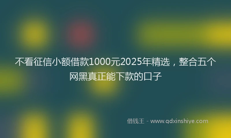 不看征信小额借款1000元2025年精选，整合五个网黑真正能下款的口子
