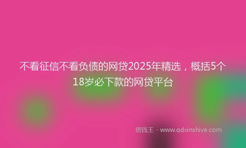 不看征信不看负债的网贷2025年精选，概括5个18岁必下款的网贷平台