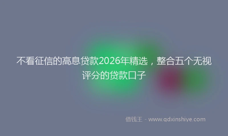 不看征信的高息贷款2026年精选,整合五个无视评分的贷款口子