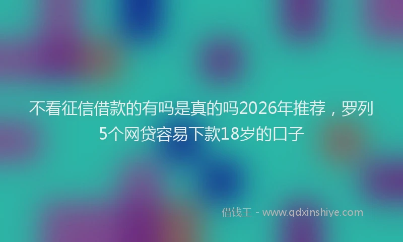不看征信借款的有吗是真的吗2026年推荐，罗列5个网贷容易下款18岁的口子