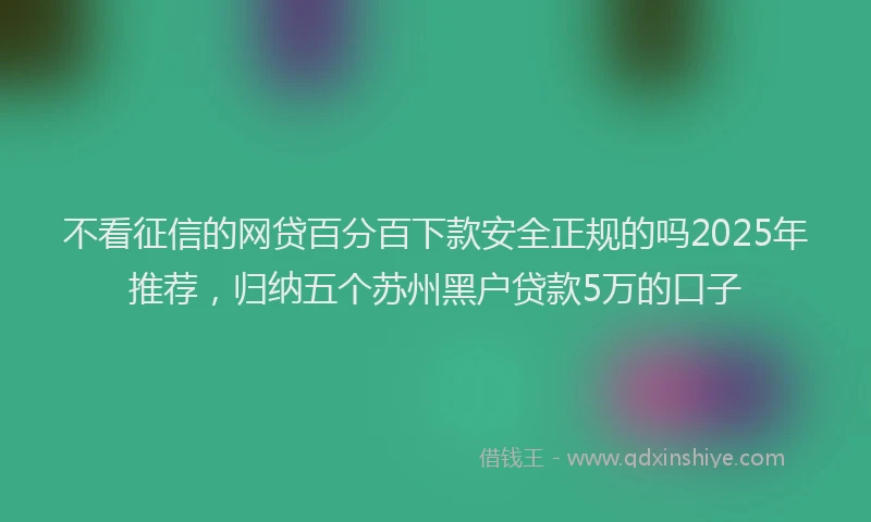 不看征信的网贷百分百下款安全正规的吗2025年推荐，归纳五个苏州黑户贷款5万的口子