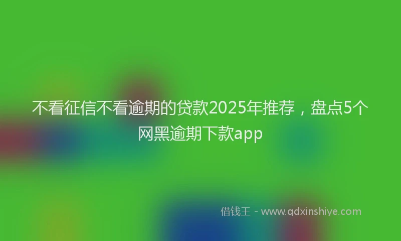 不看征信不看逾期的贷款2025年推荐，盘点5个网黑逾期下款app