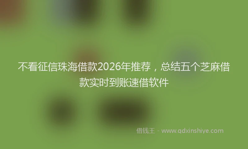 不看征信珠海借款2026年推荐，总结五个芝麻借款实时到账速借软件