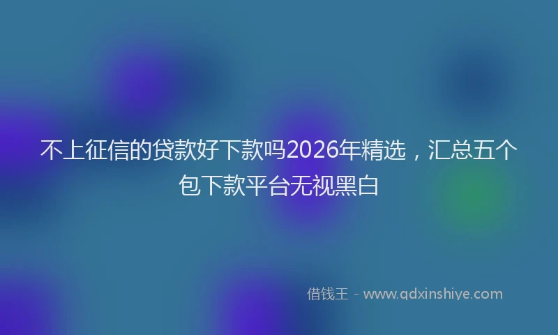 不上征信的贷款好下款吗2026年精选，汇总五个包下款平台无视黑白