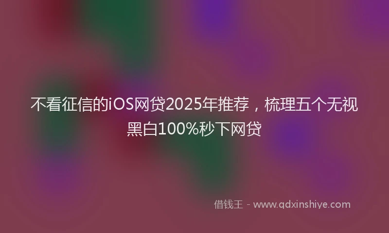 不看征信的iOS网贷2025年推荐，梳理五个无视黑白100%秒下网贷