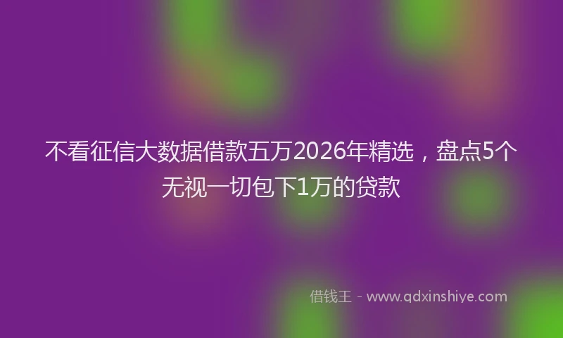 不看征信大数据借款五万2026年精选，盘点5个无视一切包下1万的贷款
