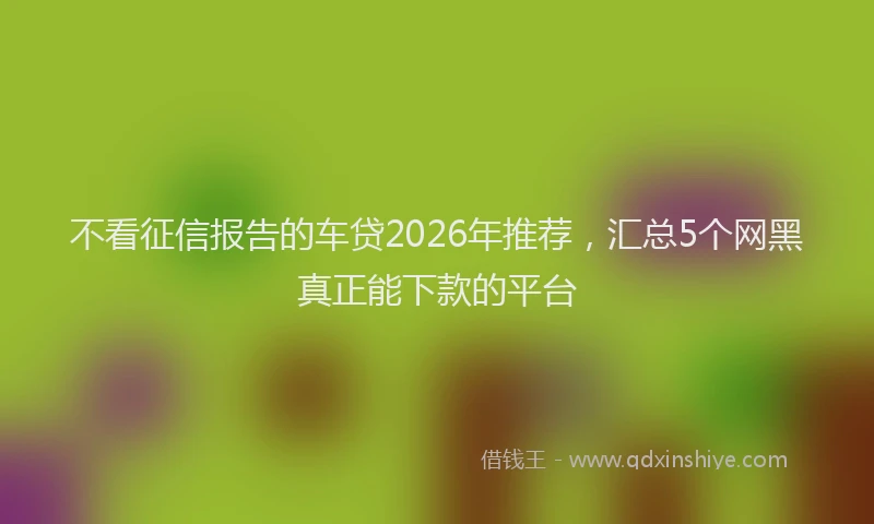 不看征信报告的车贷2026年推荐,汇总5个网黑真正能下款的平台