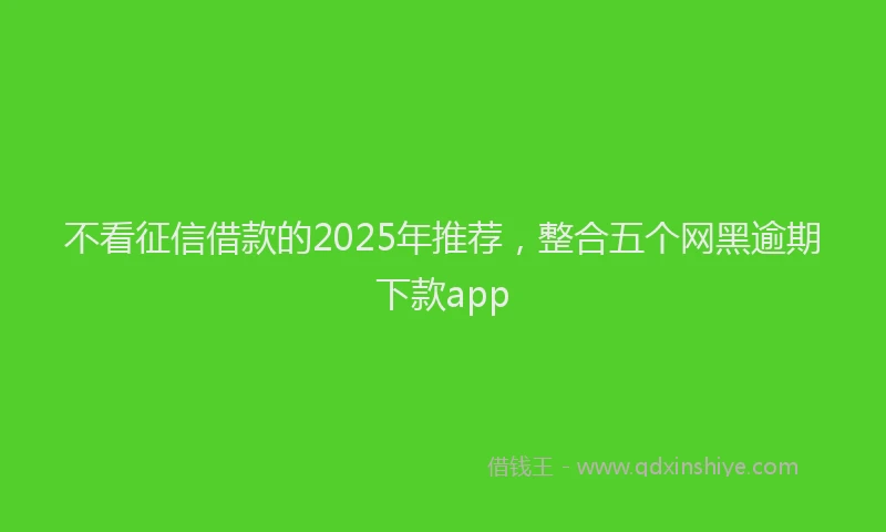不看征信借款的2025年推荐，整合五个网黑逾期下款app