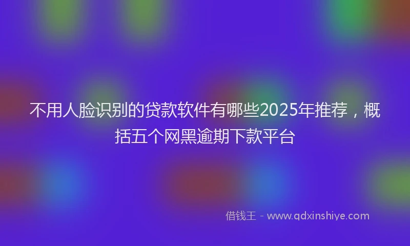不用人脸识别的贷款软件有哪些2025年推荐，概括五个网黑逾期下款平台