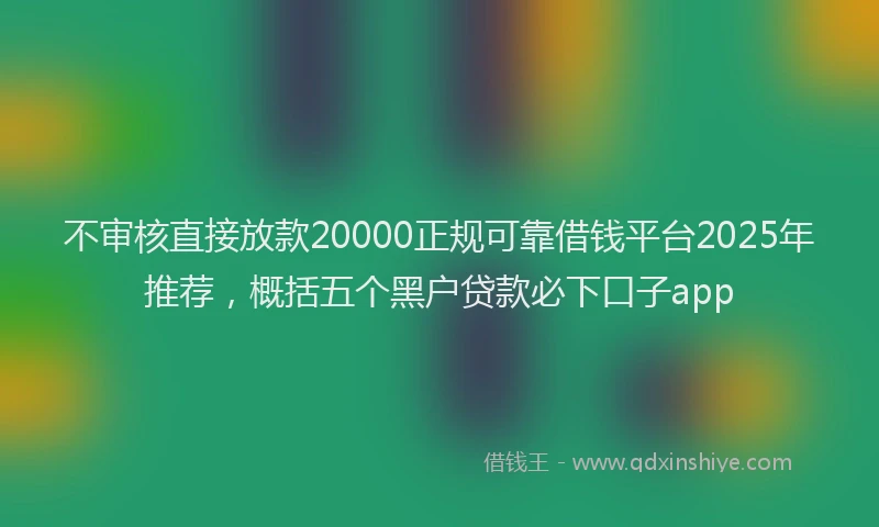 不审核直接放款20000正规可靠借钱平台2025年推荐，概括五个黑户贷款必下口子app