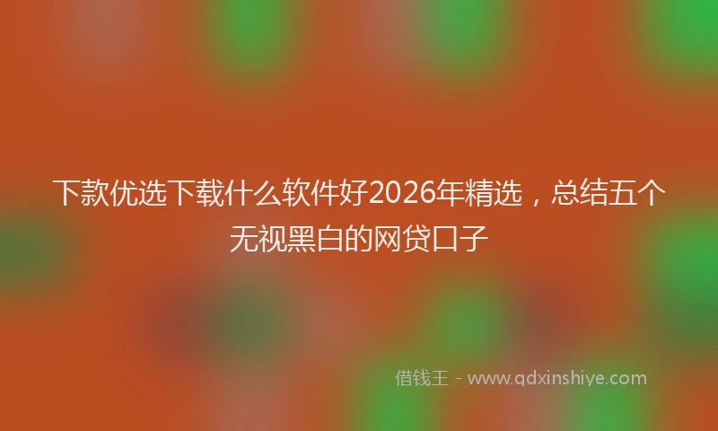 下款优选下载什么软件好2026年精选，总结五个无视黑白的网贷口子