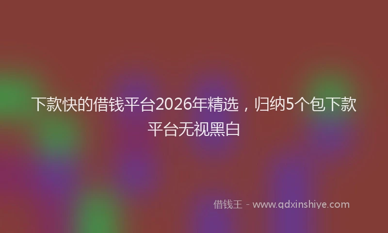 下款快的借钱平台2026年精选，归纳5个包下款平台无视黑白