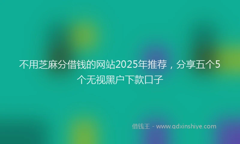 不用芝麻分借钱的网站2025年推荐,分享五个5个无视黑户下款口子