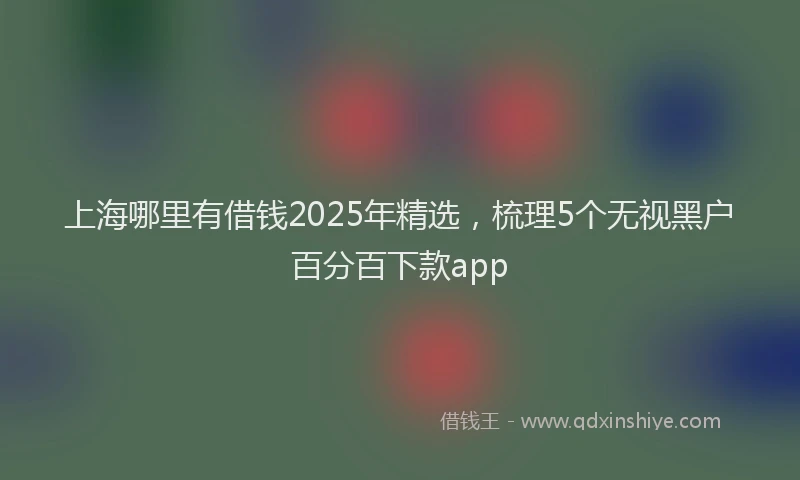 上海哪里有借钱2025年精选，梳理5个无视黑户百分百下款app