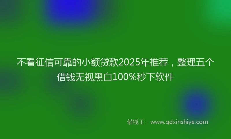 不看征信可靠的小额贷款2025年推荐，整理五个借钱无视黑白100%秒下软件