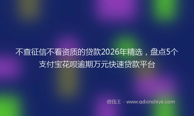 不查征信不看资质的贷款2026年精选，盘点5个支付宝花呗逾期万元快速贷款平台