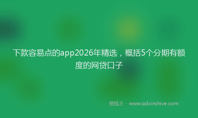 下款容易点的app2026年精选，概括5个分期有额度的网贷口子