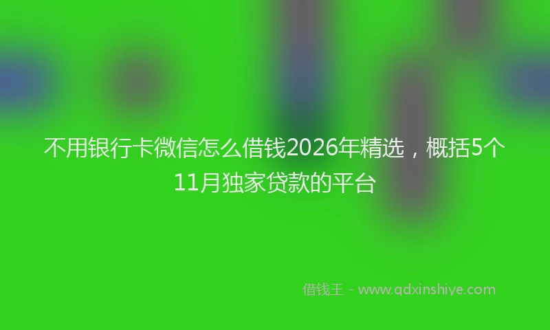 不用银行卡微信怎么借钱2026年精选,概括5个11月独家贷款的平台