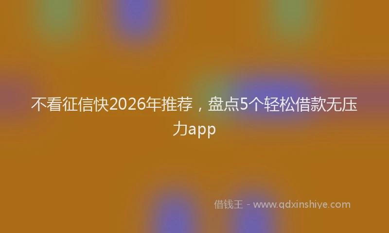 不看征信快2026年推荐，盘点5个轻松借款无压力app