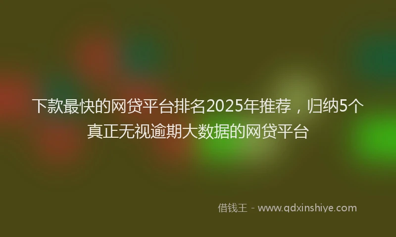 下款最快的网贷平台排名2025年推荐,归纳5个真正无视逾期大数据的网贷平台