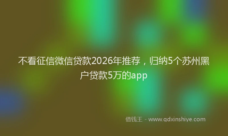 不看征信微信贷款2026年推荐，归纳5个苏州黑户贷款5万的app