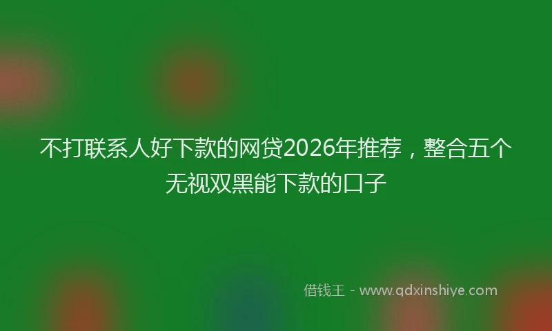不打联系人好下款的网贷2026年推荐，整合五个无视双黑能下款的口子