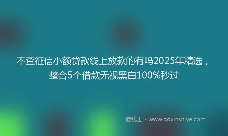 不查征信小额贷款线上放款的有吗2025年精选，整合5个借款无视黑白100%秒过