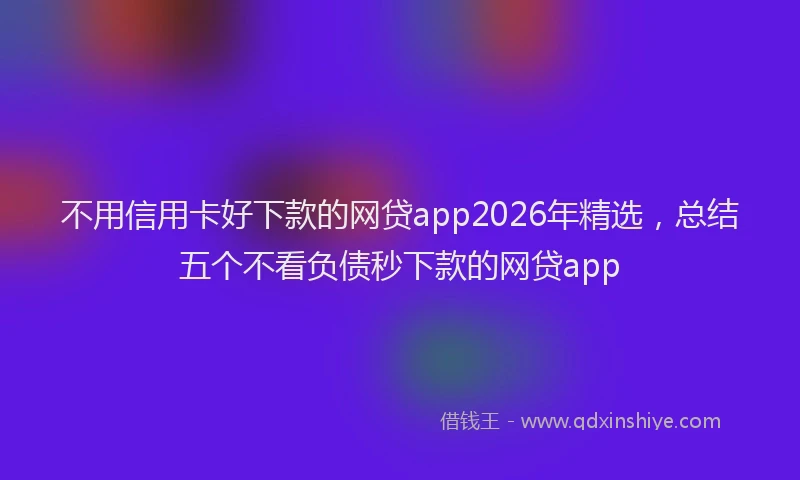 不用信用卡好下款的网贷app2026年精选，总结五个不看负债秒下款的网贷app