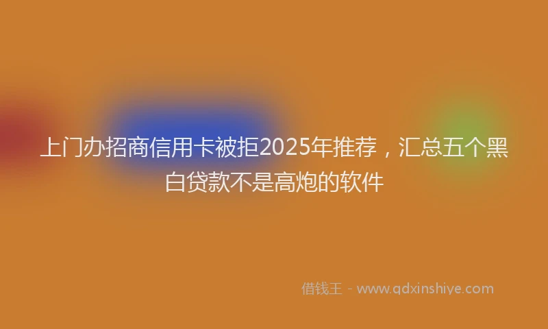 上门办招商信用卡被拒2025年推荐，汇总五个黑白贷款不是高炮的软件