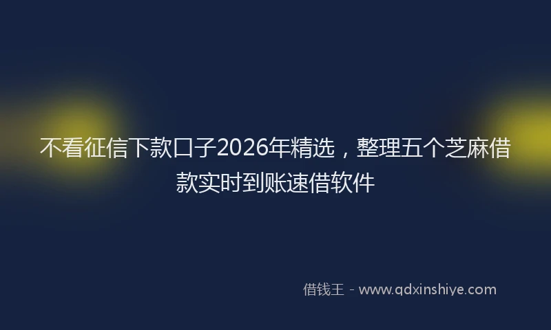不看征信下款口子2026年精选，整理五个芝麻借款实时到账速借软件