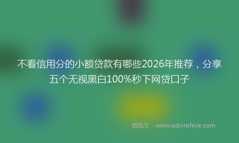 不看信用分的小额贷款有哪些2026年推荐,分享五个无视黑白100%秒下网贷口子