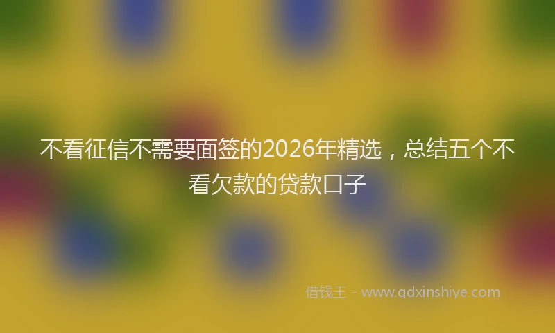 不看征信不需要面签的2026年精选，总结五个不看欠款的贷款口子