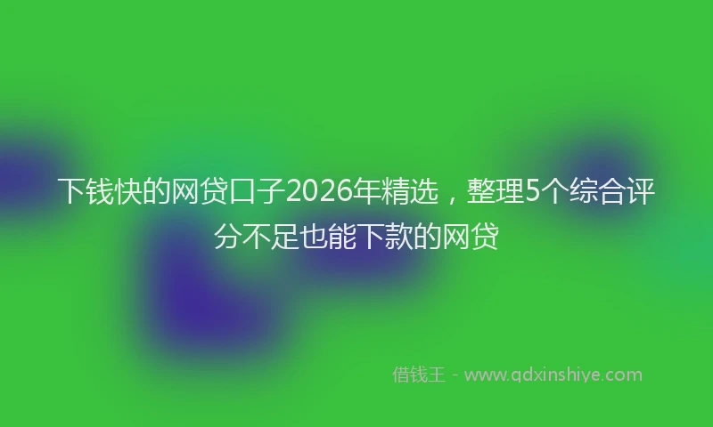 下钱快的网贷口子2026年精选，整理5个综合评分不足也能下款的网贷