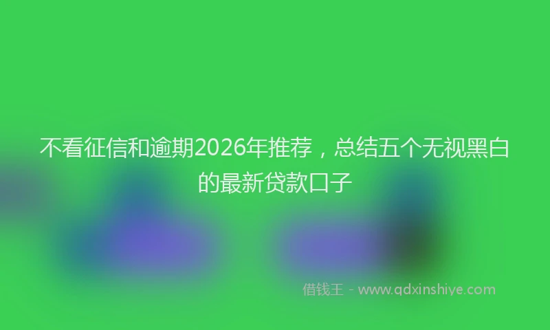 不看征信和逾期2026年推荐,总结五个无视黑白的最新贷款口子